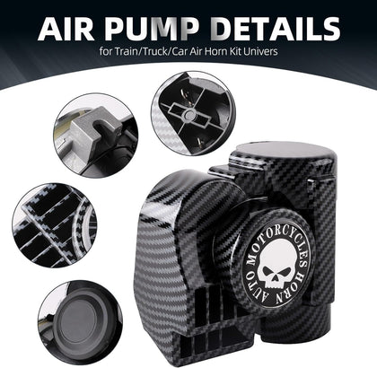Carbon Fiber Motorcycle Air Horn: 【High volume】: The train horn can emit a strong sound of 150 decibels