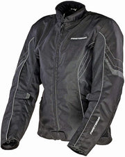 FirstGear Splash Jacket Black: Features:

Premium Cowhide drum dyed, durable and feels great when broken in
Zipper Controlled
