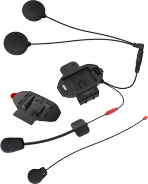 Sena SF Series Clamp Kit: Helmet clamp kit includes fasteners, speaker pads, microphone sponges, speakers and microphones, an
