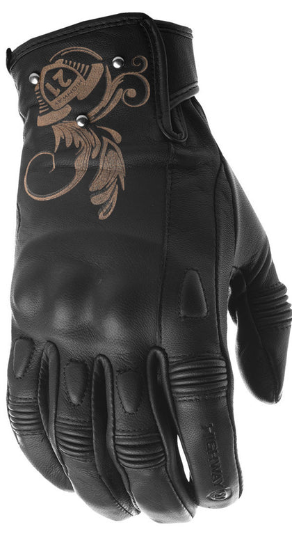 Women's Black IVY Glove: Women's specific sizingGenuine goat skin leatherDual density memory foam for comfort and protectionL