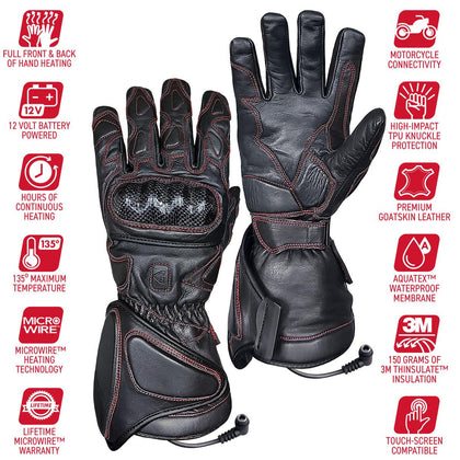 Gerbing 12V Extreme Hard Knuckle Heated Gloves: Keep your hands warm, even on the coldest riding days, with our premium 12V h