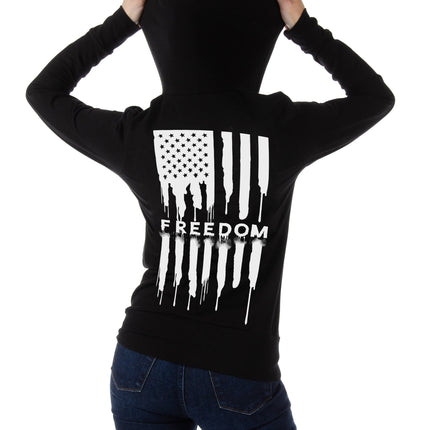 Ladies Bleeding Freedom Zip Up