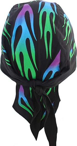Classic Skull Cap - Green and Blue Flames: Cloth,Terrycloth,Cotton,Terry
Drawstring closure
Hand Wash Only
100% Cotton
Featur