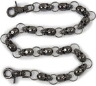 Biker Chain with 15 Skulls Gunmetal: Biker Strong Wallet Chain - Skulls Wallet chain
 Color: Gunmetal metal chain links and L