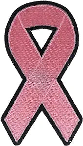 Cancer Awareness Ribbon: Pink Cancer Awareness Ribbon Patch 2 inches by 4 inches