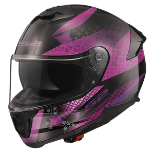LS2 Stream II Lux Helmet Matte Black/Pink / Large