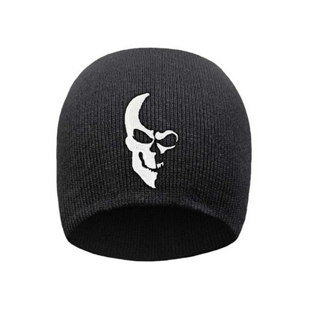 Ghosted Half Skull Beanie: Ghosted Half Skull Beanie

Embroidered ghosted skull design
8 inch height
Comfortable and stretchy