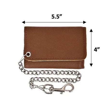 Unik black leather trifold wallet open interior view