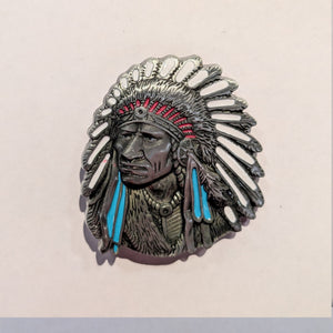 Belt Buckle - Indian Head: Embrace the bold and beautiful with our Indian Head belt buckle! Sturdy and fashionable, it's the 