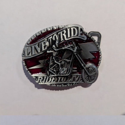 Belt Buckle - Live to Ride: Upgrade your style with our Live to Ride belt buckle! Made for the die-hard motorcycle enthusiast
