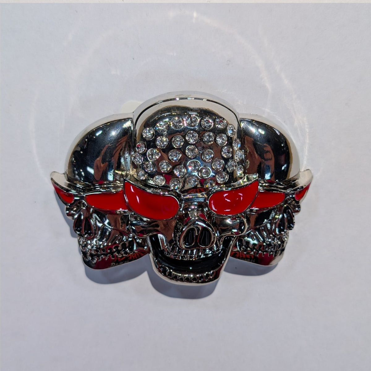 Belt Buckle - Skulls: Upgrade your style with our bold Belt Buckle - Skulls! This blinged-out accessory will make you stand o