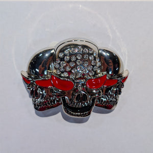 Belt Buckle - Skulls: Upgrade your style with our bold Belt Buckle - Skulls! This blinged-out accessory will make you stand o