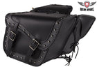 Black/Gray Studded Saddlebags 4059: W&M luggage is designed to fit over or under the seat of most standard motorcycles