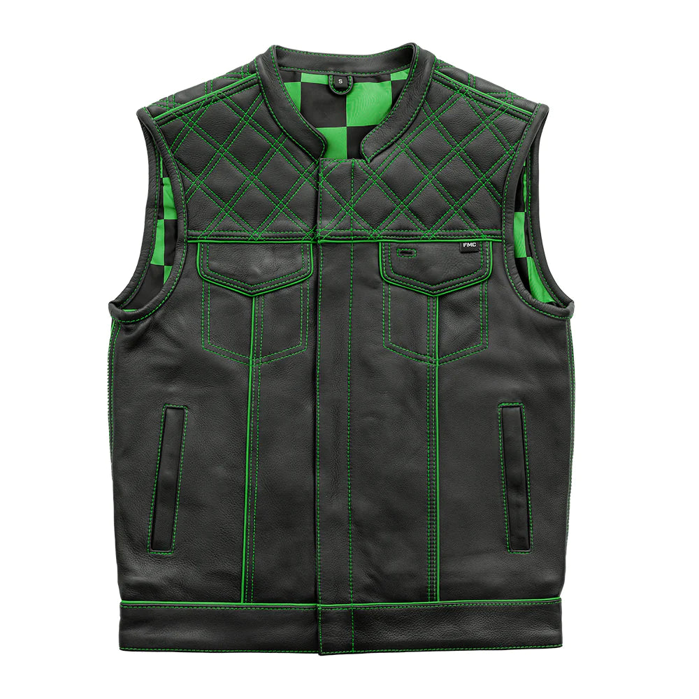 Men's Green Checker Vest: Men's Green Checker Vest