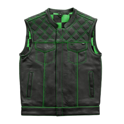 Men's Green Checker Vest: Men's Green Checker Vest