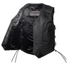 Ladies Longer MC Vest W/Braids: Features:

Made from Top Grade Genuine Soft Touch Leather
Features a Nylon Lining
Multi Pocke