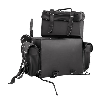 Studded Four Piece Motorcycle Touring Bag DS350S