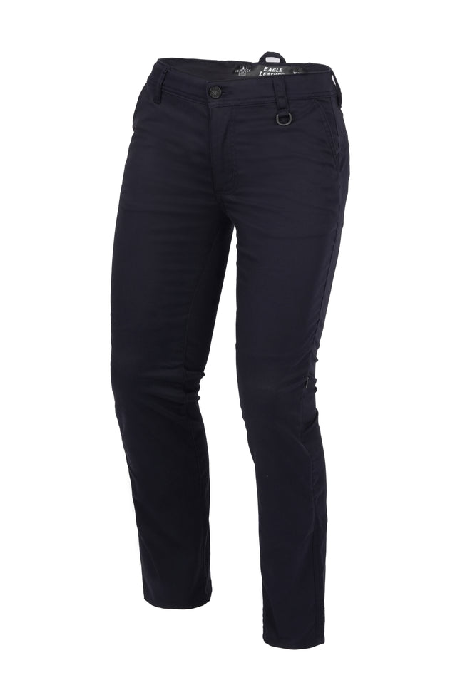 Eagle Leather Chino Mono-Layer Riding Pants in Blue, front three-quarter view