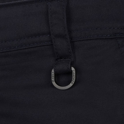 Eagle Leather Chino Mono-Layer Riding Pants in Blue, waist belt loop and D-ring detail