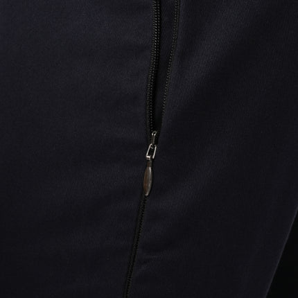 Eagle Leather Chino Mono-Layer Riding Pants in Blue, concealed leg zipper detail