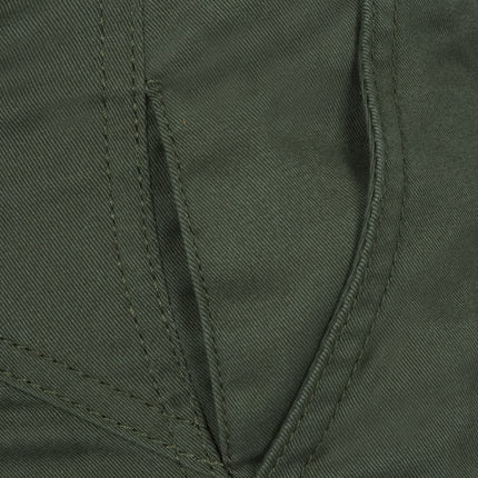 Eagle Leather Chino Mono-Layer Riding Pants in Khaki, front pocket detail