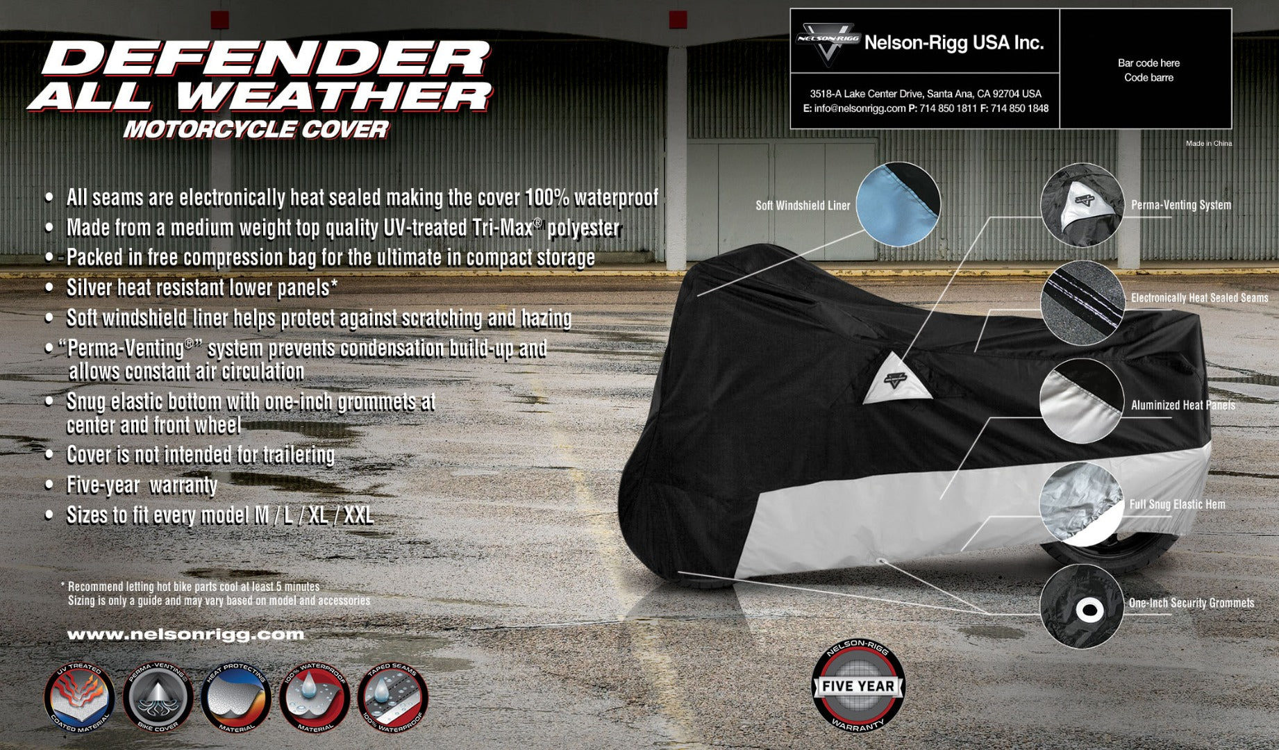Universal Motorcycle Cover - Sport Bike & Dual-Sport - Bs03n1