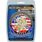 Auto Grille Badge Amer Hero: Manufacturer Part Number: MD6126Eagle Emblems MD6126 Car Grill Badge-American Heroes (3-1/4