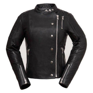 Eagle Leather Ladies Warrior Princess Jacket: Light aniline cowhideAsymmetrical scooter style jacket with military stripes pa