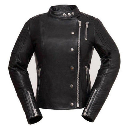 Eagle Leather Ladies Warrior Princess Jacket: Light aniline cowhideAsymmetrical scooter style jacket with military stripes pa