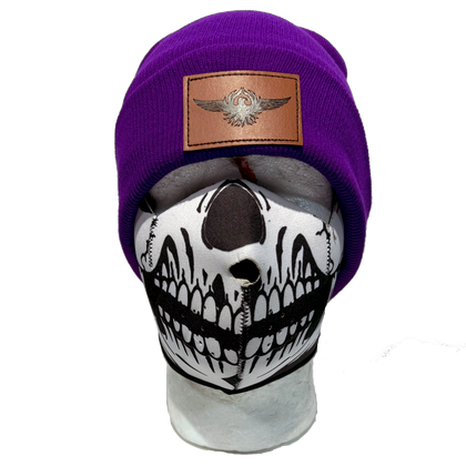 Eagle Leather Knit Beanie