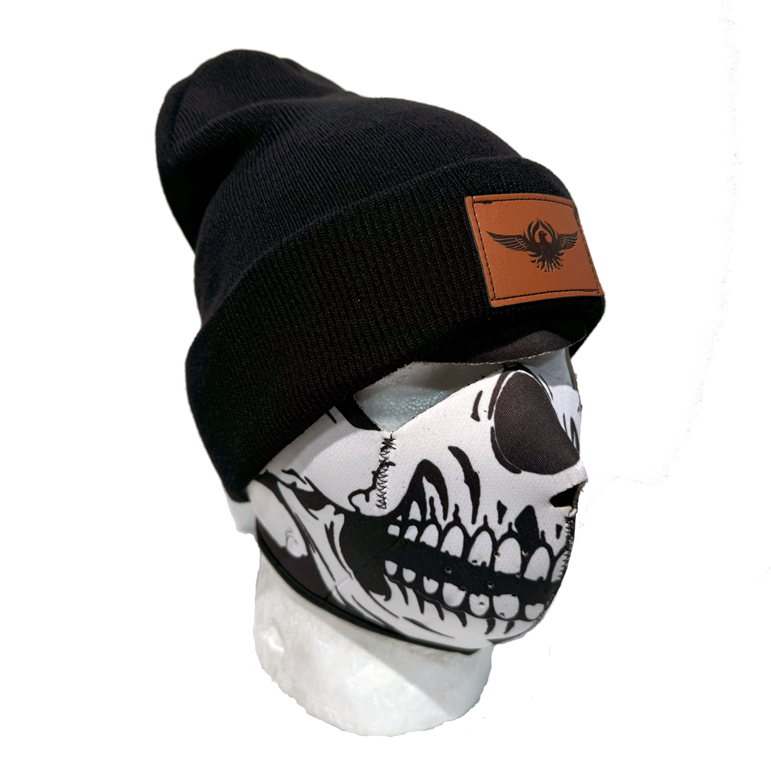 Eagle Leather Knit Beanie
