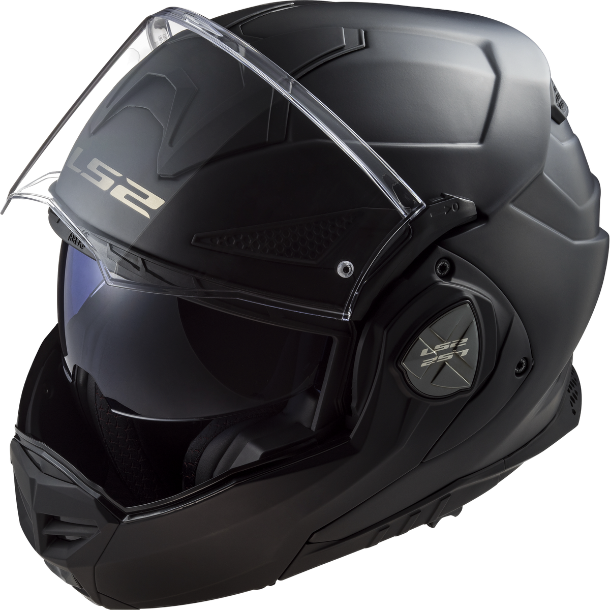LS2 Advant X Solid modular helmet in matte black, view 1
