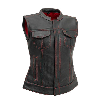 Perforated Jessica Cowhide Club Vest: This isn't your normal club style vest
