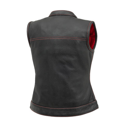 Perforated Jessica Cowhide Club Vest: This isn't your normal club style vest