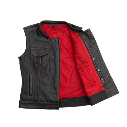 Perforated Jessica Cowhide Club Vest: This isn't your normal club style vest