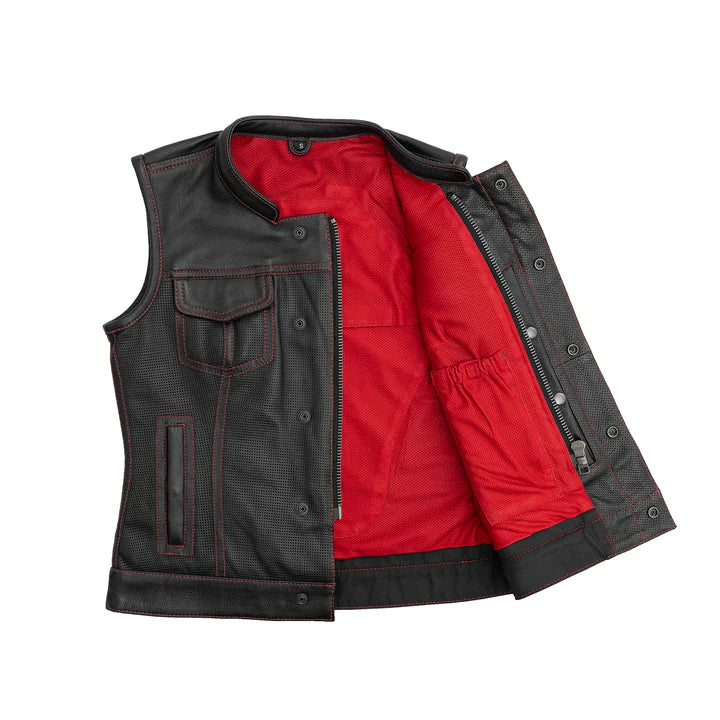 Perforated Jessica Cowhide Club Vest: This isn't your normal club style vest