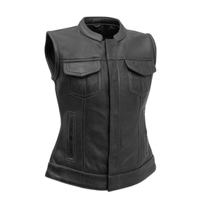 Perforated Jessica Cowhide Club Vest: This isn't your normal club style vest