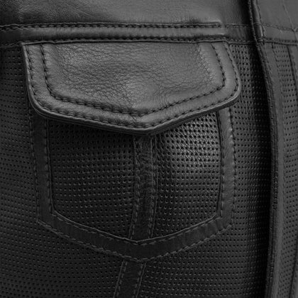Perforated Jessica Cowhide Club Vest: This isn't your normal club style vest