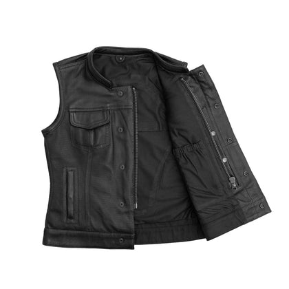 Perforated Jessica Cowhide Club Vest: This isn't your normal club style vest