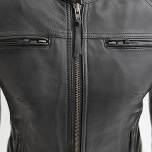 Ladies Supastar Leather Jacket: Description
Supastar - Women's Motorcycle Leather Jacket
Features:

Drum Dye Naked Cowhide Le