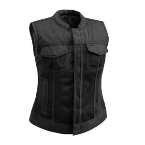 Ladies Moto Mesh - Jessica Club Style Vest: This isn't your normal club style vest - It's crafted using our all new Moto Mesh
