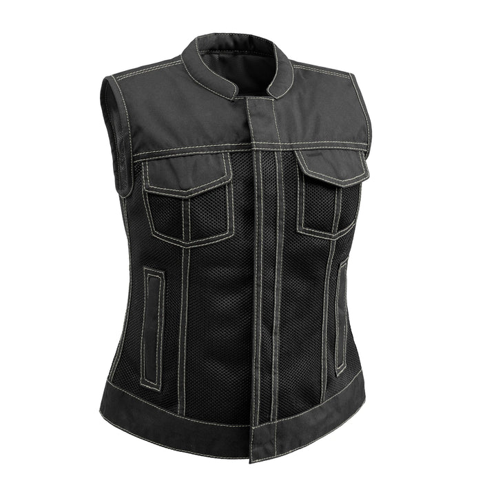 Ladies Moto Mesh - Jessica Club Style Vest: This isn't your normal club style vest - It's crafted using our all new Moto Mesh