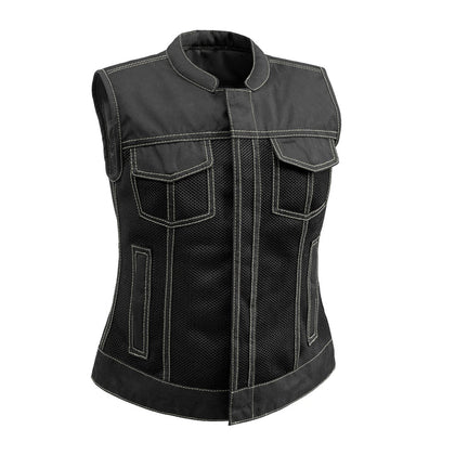 Ladies Moto Mesh - Jessica Club Style Vest: This isn't your normal club style vest - It's crafted using our all new Moto Mesh