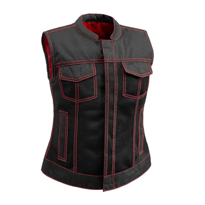 Ladies Moto Mesh - Jessica Club Style Vest: This isn't your normal club style vest - It's crafted using our all new Moto Mesh