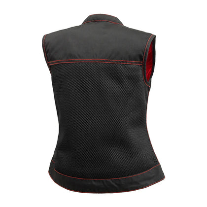 Ladies Moto Mesh - Jessica Club Style Vest: This isn't your normal club style vest - It's crafted using our all new Moto Mesh