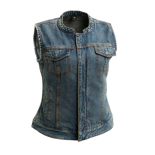 Ladies Lexi Blue Denim Vest