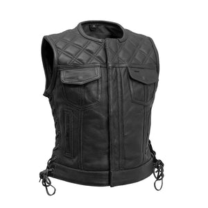 Ladies Perforated Bonnie Vest: The Bonnie has a shorter more traditional cut than our standard women's club vest