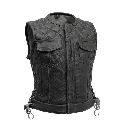 Ladies Perforated Bonnie Vest: The Bonnie has a shorter more traditional cut than our standard women's club vest