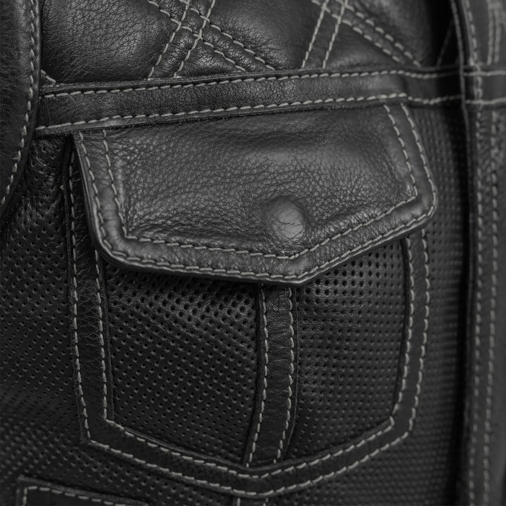 Ladies Perforated Bonnie Vest: The Bonnie has a shorter more traditional cut than our standard women's club vest