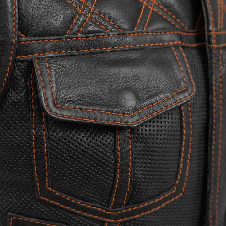Ladies Perforated Bonnie Vest: The Bonnie has a shorter more traditional cut than our standard women's club vest